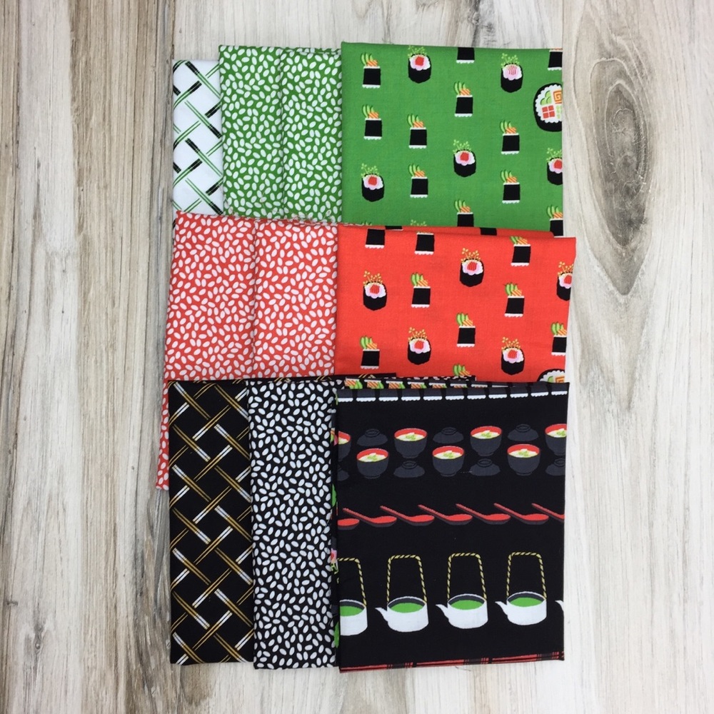 Sushi Chopsticks & Rice Fabric Fat Quarter Bundle